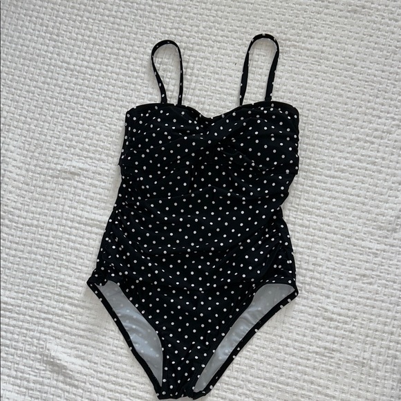 Shade & Shore Other - Shade & Shore Black and White Polka Dot One Piece Swimsuit